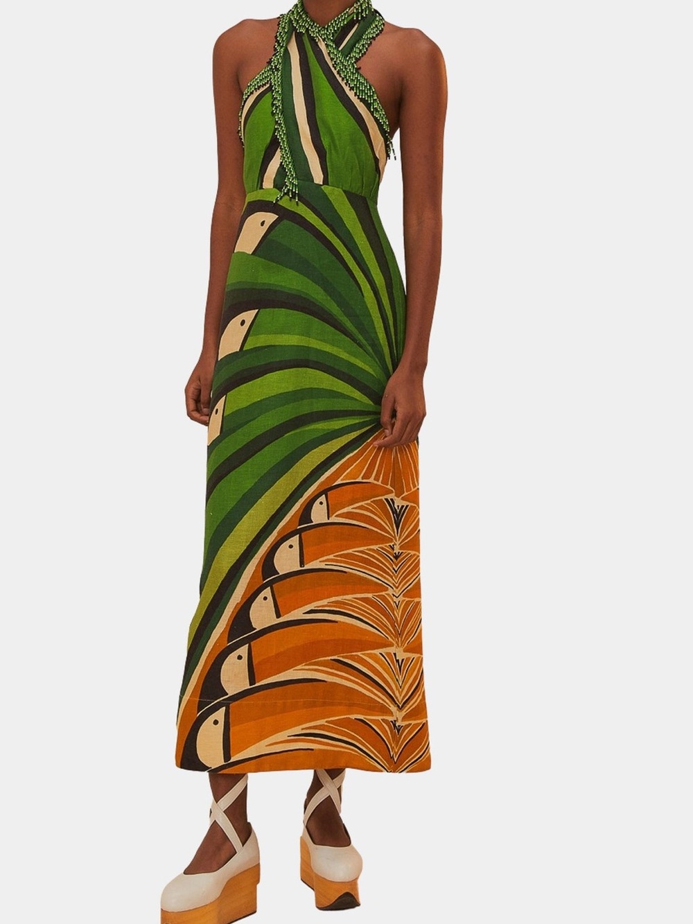 FARM Rio Toucan Tree Green Dress